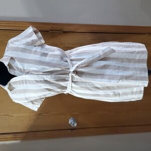 A loves A new with tags cotton linen striped tan white dress